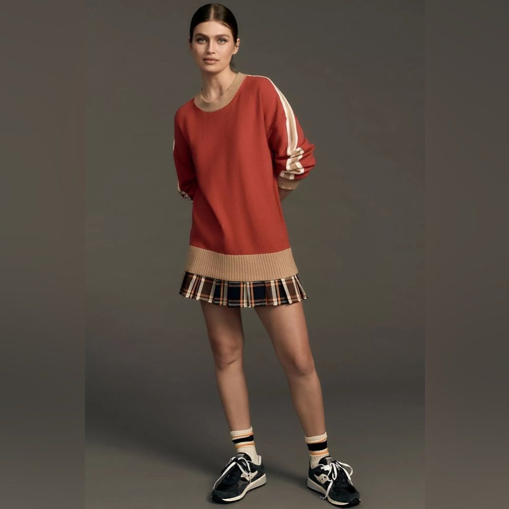 Anthropologie Maeve Contrast-Tipped Slouchy Sweater Size Large - Picture 2 of 7